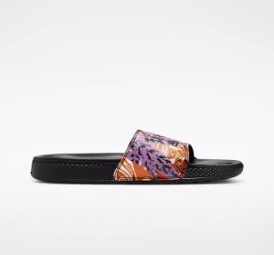 Sandalias Converse All Star Slide Tropical Florals Negras Amarillo Oscuro Rosas | CV-340DFP