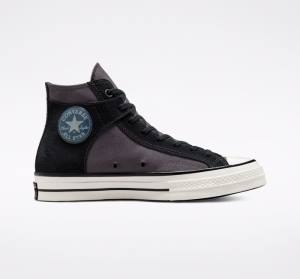 Zapatillas Altas Converse Chuck 70 Crafted Canvas Negras Blancas | CV-156KNV