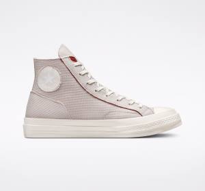 Zapatillas Altas Converse Chuck 70 Tearaway Plateadas Claro Rosas | CV-187CXN