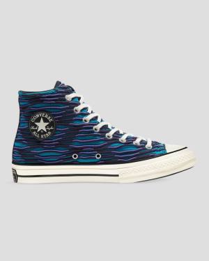 Zapatillas Altas Converse Chuck 70 Wavy Knit Azules | CV-047ZSH