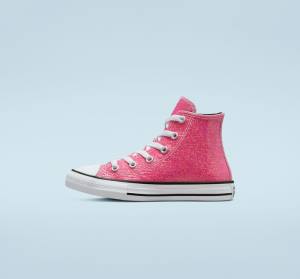 Zapatillas Altas Converse Chuck Taylor All Star Winter Glitter Rosas Negras Blancas | CV-083HXQ