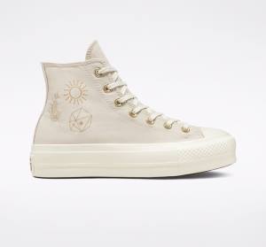 Zapatillas Altas Converse Chuck Taylor All Star Lift Platform Golden Elements Marrones Doradas Claro | CV-241ARE