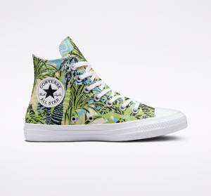 Zapatillas Altas Converse Chuck Taylor All Star Tropical Florals Verde Claro Blancas | CV-273MAN