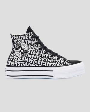 Zapatillas Altas Converse Chuck Taylor All Star My Story Double Stacked Lift Negras | CV-319OMC