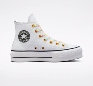 Zapatillas Altas Converse Chuck Taylor All Star Lift Platform Splatter Blancas Blancas | CV-648YWZ