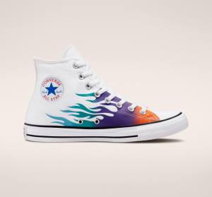 Zapatillas Altas Converse Chuck Taylor All Star Archive Prints Blancas Azules Turquesa | CV-865YRP