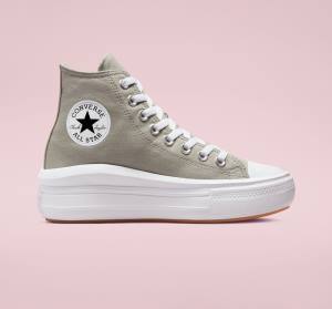 Zapatillas Altas Converse Chuck Taylor All Star Move Platform Seasonal Color Verde Oliva Blancas Blancas | CV-960AZL