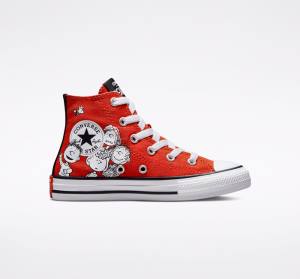 Zapatillas Altas Converse Peanuts Chuck Taylor All Star Rojas Negras Blancas | CV-682SIU