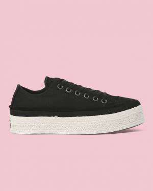 Zapatillas Bajas Converse Chuck Taylor All Star Espadrille Platform Negras | CV-398FAX