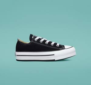 Zapatillas Bajas Converse Chuck Taylor All Star Lift Platform Negras Blancas | CV-489WTB