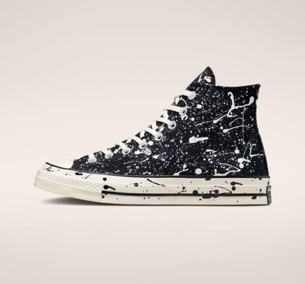 Zapatillas Altas Converse Chuck 70 Archive Paint Splatter Negras Gris | CV-459JOS