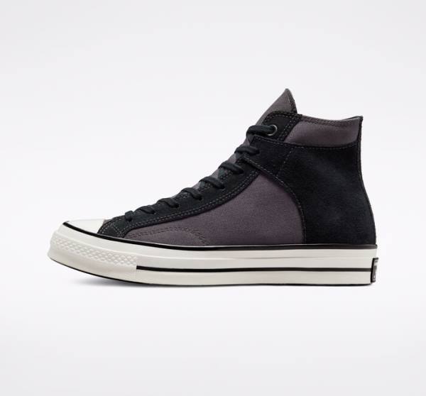 Zapatillas Altas Converse Chuck 70 Crafted Canvas Negras Blancas | CV-645JNU