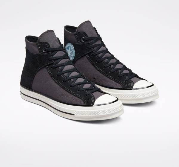 Zapatillas Altas Converse Chuck 70 Crafted Canvas Negras Blancas | CV-645JNU