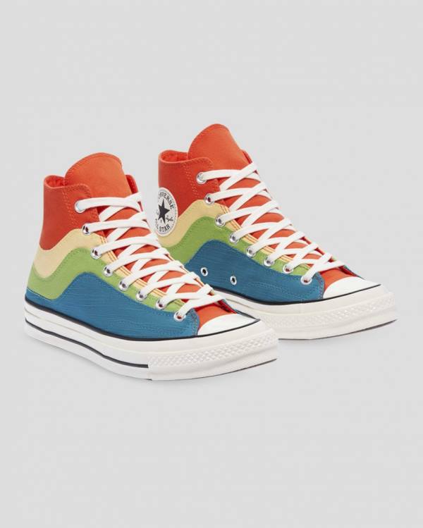 Zapatillas Altas Converse Chuck 70 National Parks Azules Verde Naranjas | CV-415FXW