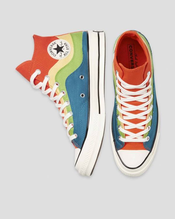 Zapatillas Altas Converse Chuck 70 National Parks Azules Verde Naranjas | CV-415FXW