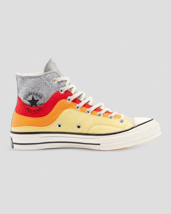 Zapatillas Altas Converse Chuck 70 Nor\'Easter Felted Layered Gris Rojas Amarillo | CV-615TUY