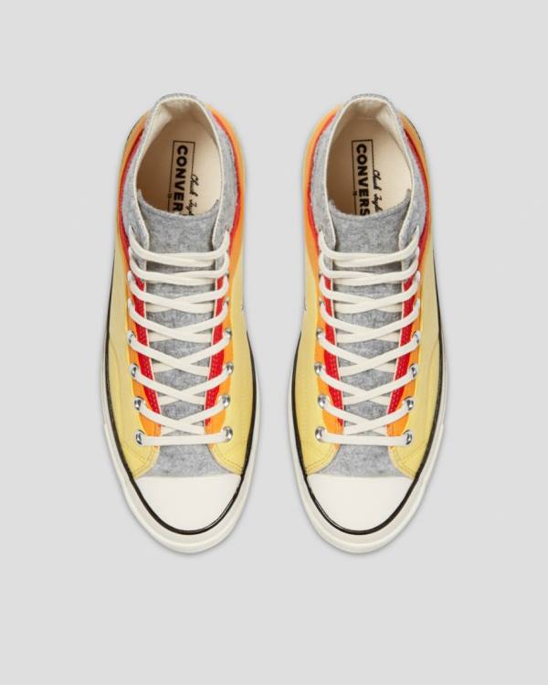 Zapatillas Altas Converse Chuck 70 Nor'Easter Felted Layered Gris Rojas Amarillo | CV-941OGZ