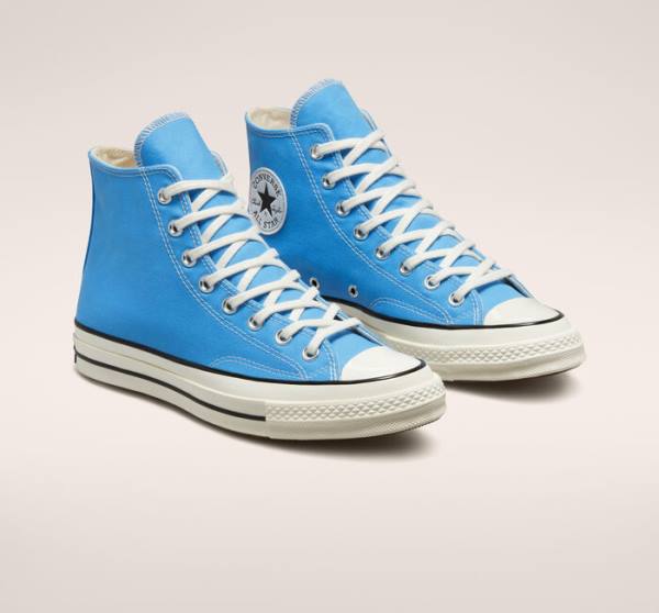 Zapatillas Altas Converse Chuck 70 Pastel Polyester Azules Negras | CV-876PLW