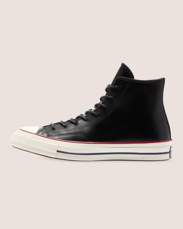 Zapatillas Altas Converse Chuck 70 Premium Cuero Negras | CV-278IXS