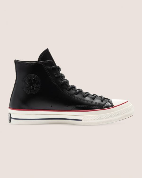 Zapatillas Altas Converse Chuck 70 Premium Cuero Negras | CV-278IXS