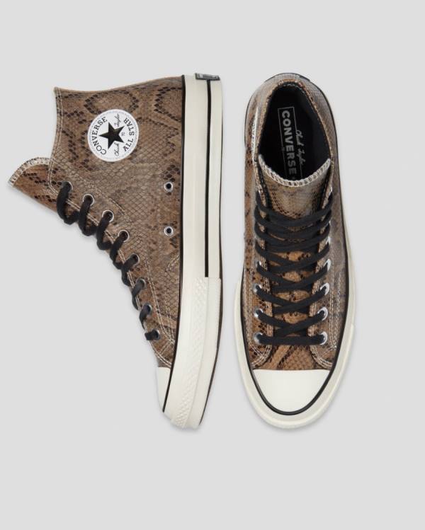 Zapatillas Altas Converse Chuck 70 Reptile Suede Marrones | CV-165WNL