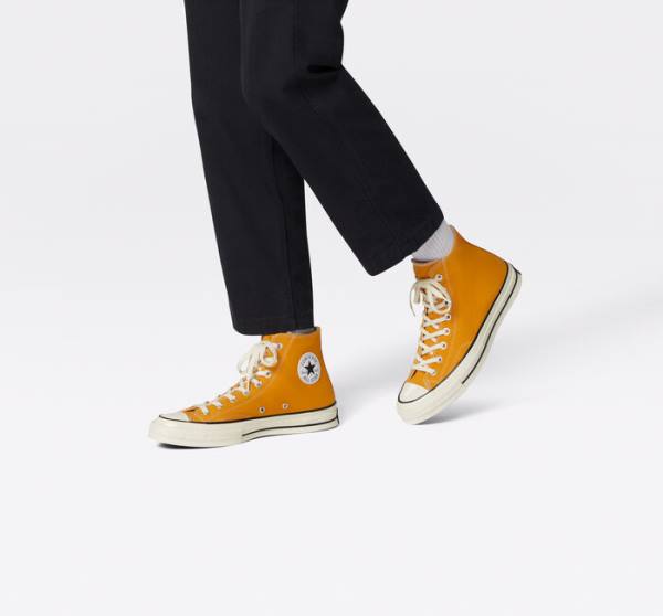 Zapatillas Altas Converse Chuck 70 Sunflower Yellow Negras | CV-682WCO