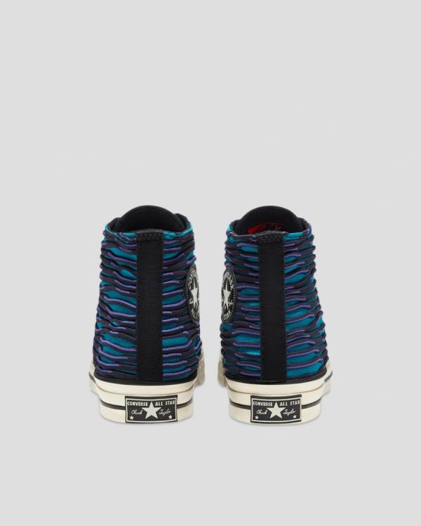 Zapatillas Altas Converse Chuck 70 Wavy Knit Azules | CV-047ZSH