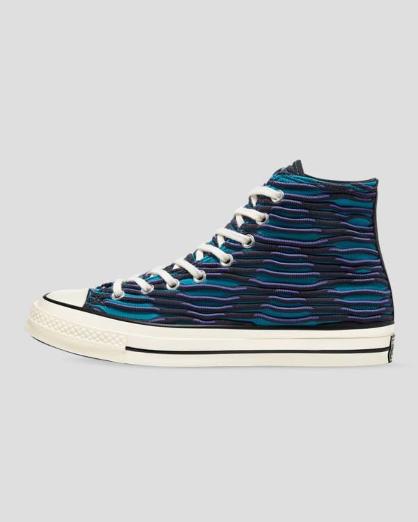 Zapatillas Altas Converse Chuck 70 Wavy Knit Azules | CV-124ESD