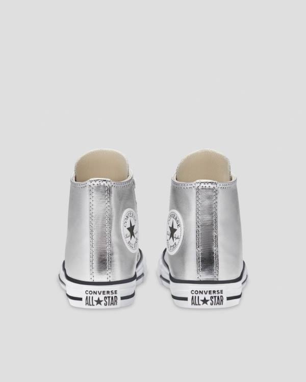 Zapatillas Altas Converse Chuck Taylor All Star Metallic Plateadas | CV-013ISL