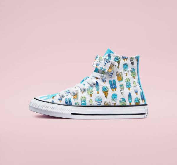 Zapatillas Altas Converse Chuck Taylor All Star Easy-On Frozen Treats Blancas Azules Verde Claro | CV-027XDJ