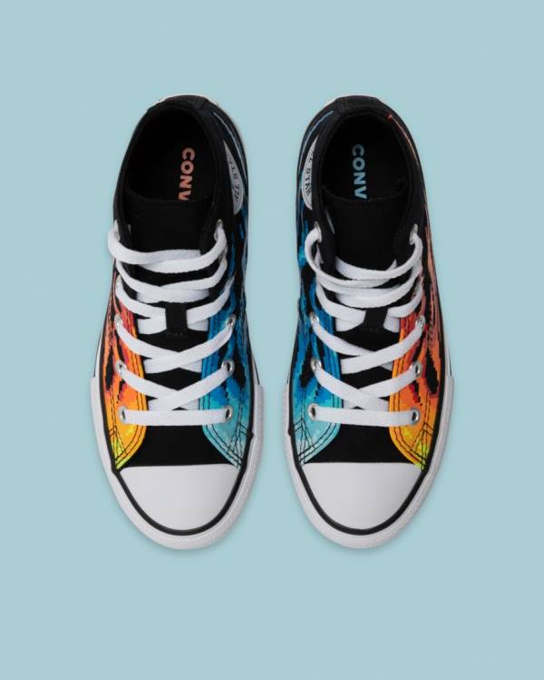 Zapatillas Altas Converse Chuck Taylor All Star Flame Print Negras | CV-041AOY