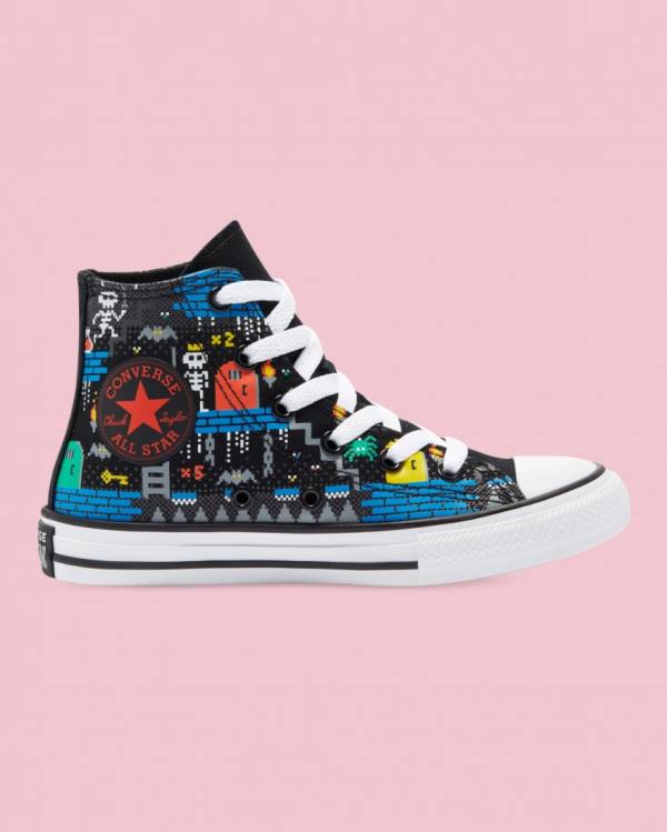 Zapatillas Altas Converse Chuck Taylor All Star Gamer Print Negras | CV-063THB