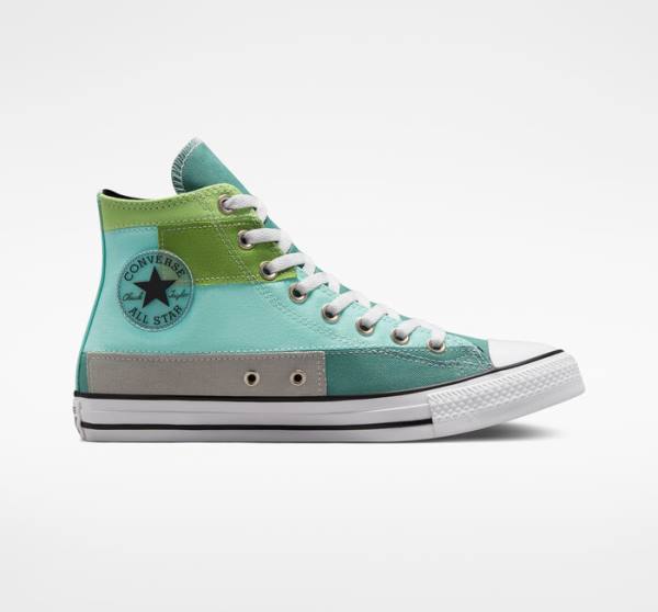 Zapatillas Altas Converse Chuck Taylor All Star Patchwork Verde Claro Verde Menta | CV-087ZIU