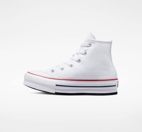 Zapatillas Altas Converse Chuck Taylor All Star Lift Platform Blancas Rojas Oscuro Azul Marino | CV-104OEV