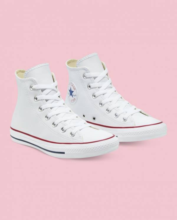 Zapatillas Altas Converse Chuck Taylor All Star Cuero Blancas | CV-126FIT