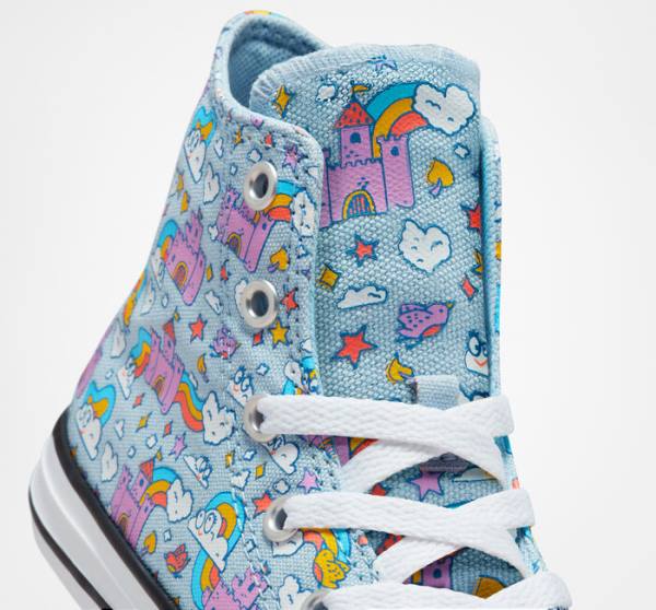 Zapatillas Altas Converse Chuck Taylor All Star Rainbow Castles Azules Rosas | CV-147OTK