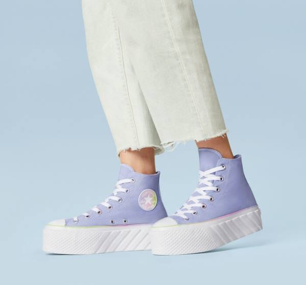 Zapatillas Altas Converse Chuck Taylor All Star 2X Lift Platform Pastel Gradient Azules Blancas | CV-216BPU