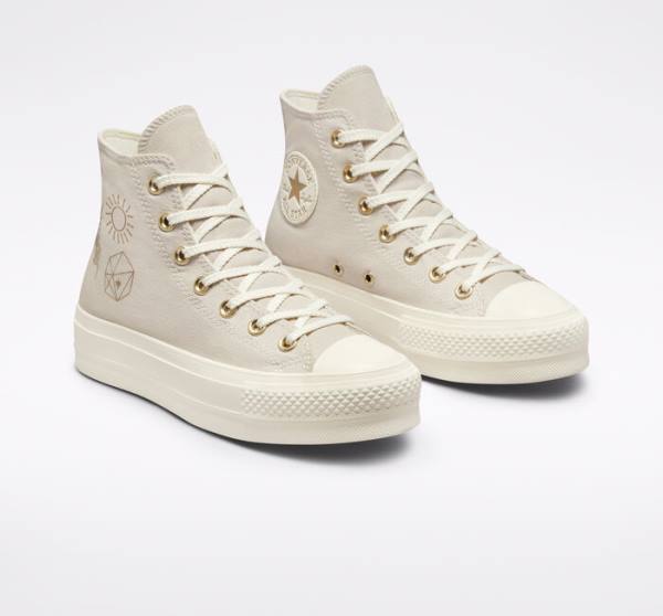 Zapatillas Altas Converse Chuck Taylor All Star Lift Platform Golden Elements Marrones Doradas Claro | CV-241ARE