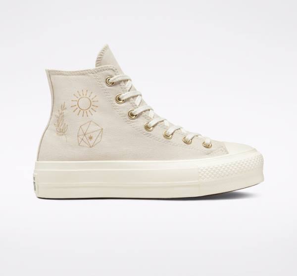 Zapatillas Altas Converse Chuck Taylor All Star Lift Platform Golden Elements Marrones Doradas Claro | CV-241ARE