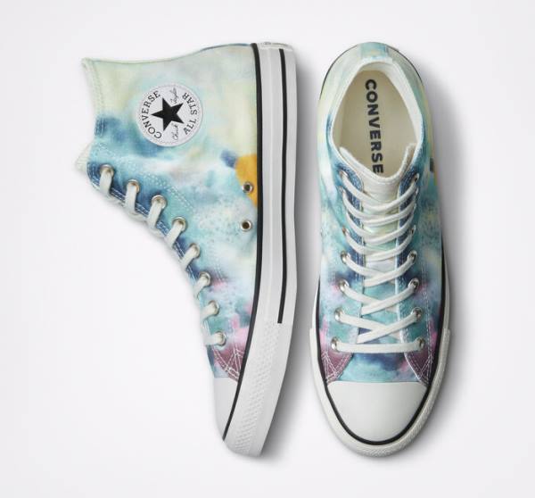 Zapatillas Altas Converse Chuck Taylor All Star Tie-Dye Multicolor Negras | CV-241JKH