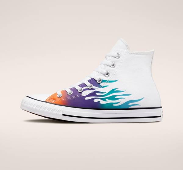 Zapatillas Altas Converse Chuck Taylor All Star Archive Prints Blancas Azules Turquesa | CV-243MDO