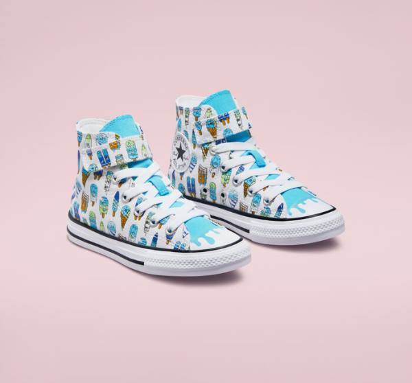 Zapatillas Altas Converse Chuck Taylor All Star Easy-On Frozen Treats Blancas Azules Verde Claro | CV-254YGZ