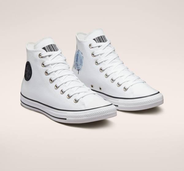 Zapatillas Altas Converse Chuck Taylor All Star Translucent Barcode Blancas Negras Blancas | CV-259LHI