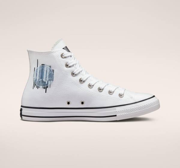 Zapatillas Altas Converse Chuck Taylor All Star Translucent Barcode Blancas Negras Blancas | CV-259LHI