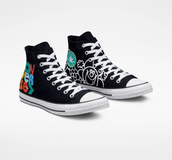 Zapatillas Altas Converse Chuck Taylor All Star Floral Negras Blancas Verde Menta | CV-278GTF