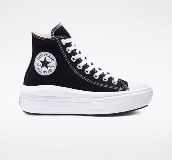 Zapatillas Altas Converse Chuck Taylor All Star Move Platform Negras Beige Blancas | CV-341MCW