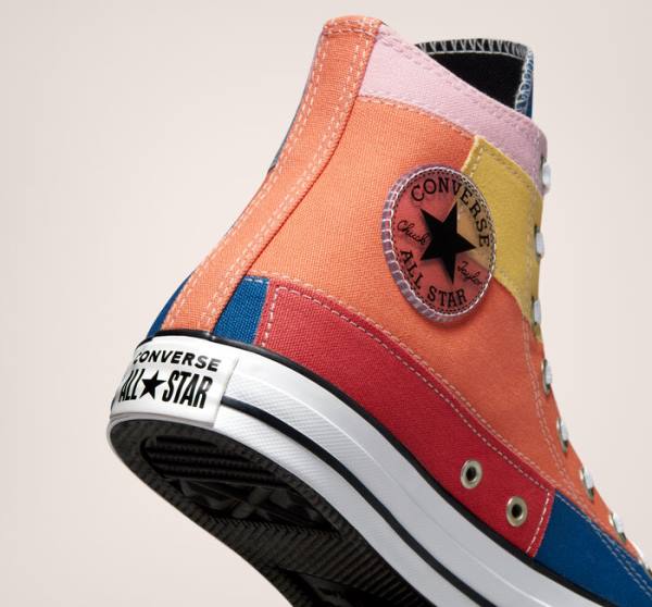 Zapatillas Altas Converse Chuck Taylor All Star Patchwork Azules Rosas | CV-548BWH