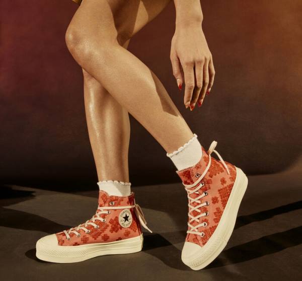 Zapatillas Altas Converse Chuck Taylor All Star Lift Platform Tonal Embroidery Naranjas | CV-572BHL