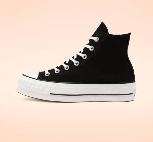 Zapatillas Altas Converse Chuck Taylor All Star Lift Platform Canvas Negras Blancas | CV-589NRU