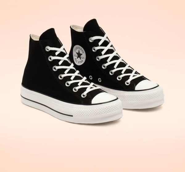 Zapatillas Altas Converse Chuck Taylor All Star Lift Platform Canvas Negras Blancas | CV-589NRU